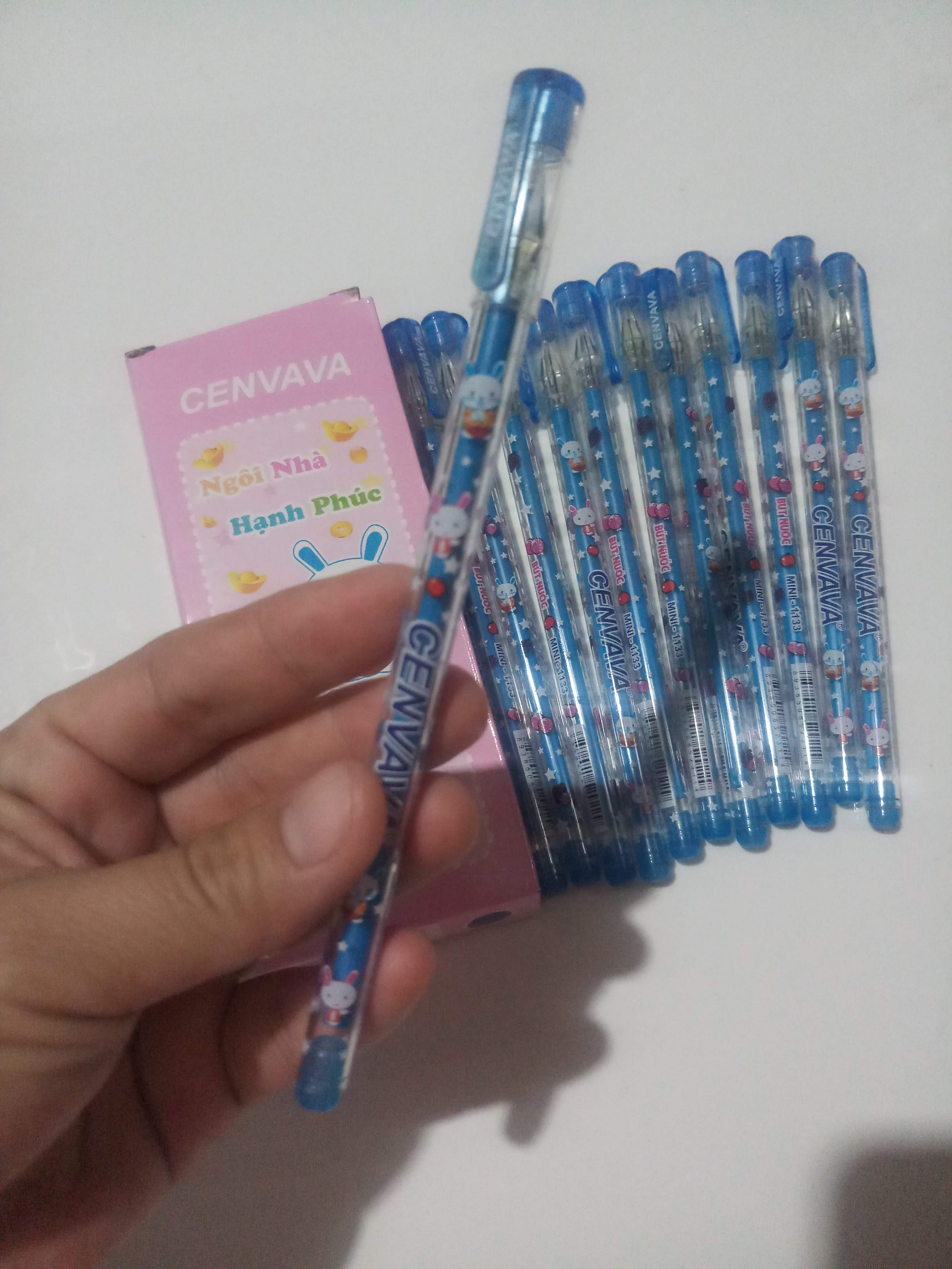 Hộp 12 bút mực gel mực xanh Cenvava Mini-1133