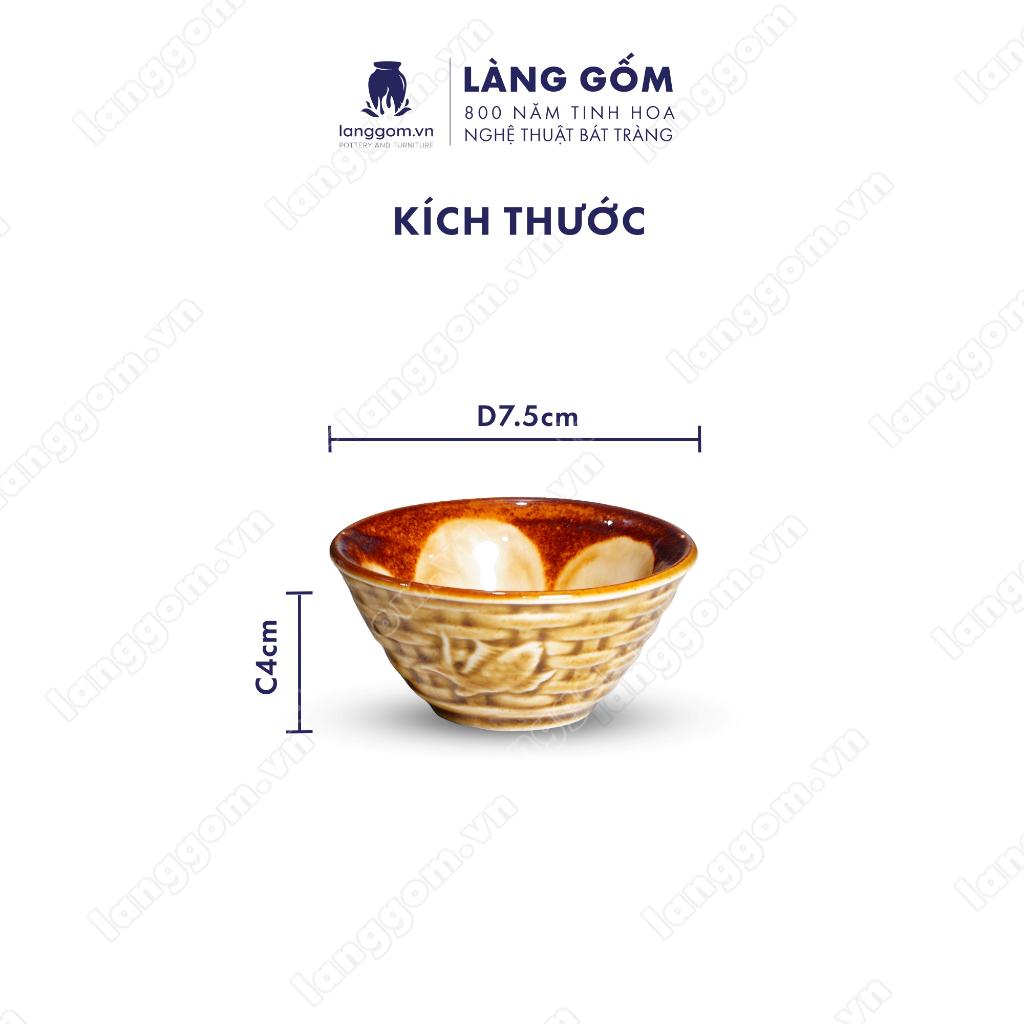 Bộ ấm chén Men hỏa biến giỏ cá - Gốm sứ Bát Tràng - Làng Gốm