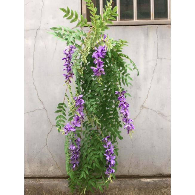 Hoa lụa - Bụi hoa Tử Đằng trang trí nhà đẹp LanDecor HC1020