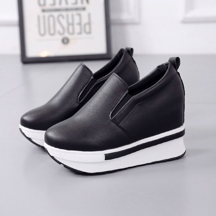 Giày Sneakers Nữ Độn Đế 8cm Da PU Mã H79