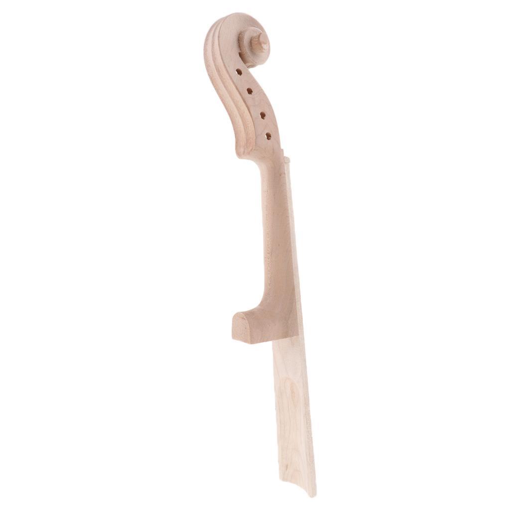 Unfinished 4/4 Violin Neck+Fingerboard Fretboard Set Violin Headstock