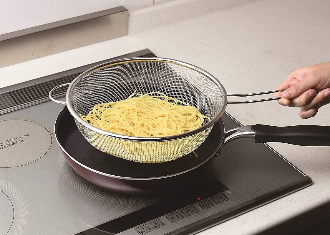 Vợt inox trụng mì, hủ tiếu Pearl Metal Ø26-28cm - Hàng nội địa Nhật Bản nhập khẩu chính hãng