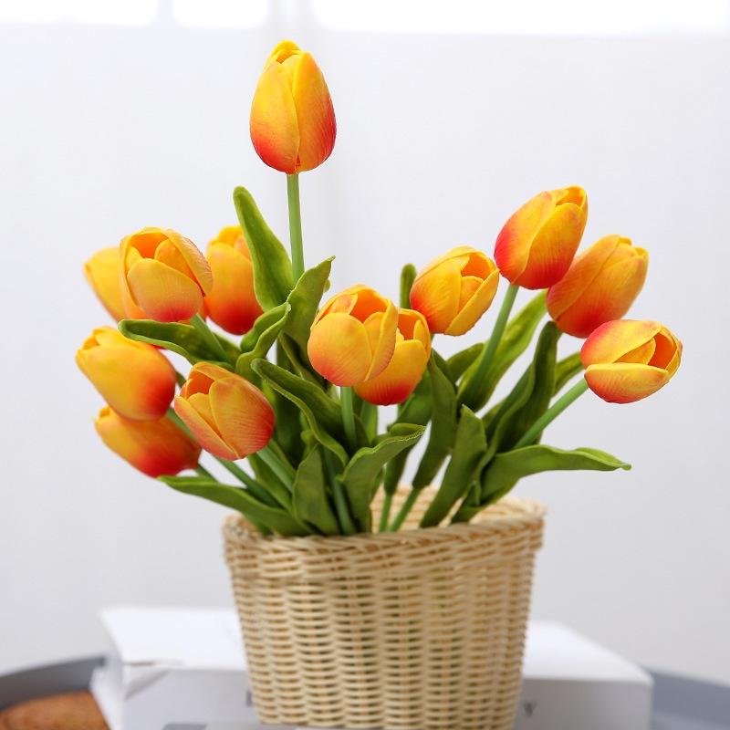 Hoa giả trang trí, Hoa tulip nhiều màu cao cấp giống thật 99% decor phụ kiện chụp ảnh