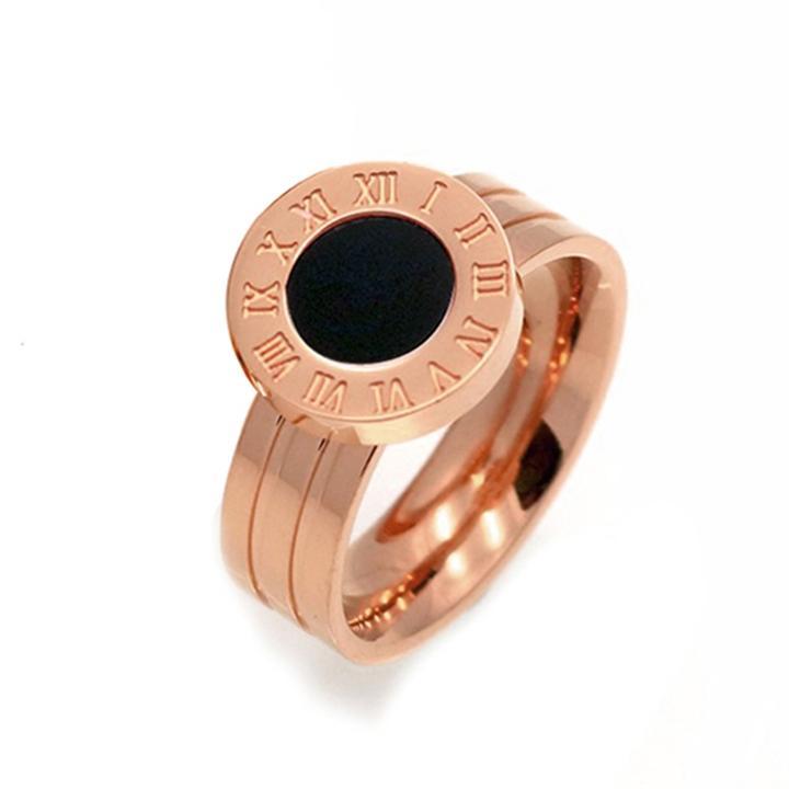 Nhẫn titan nữ cao cấp cách điệu thép không gỉ titanium trangsucpt có 3 màu sắc NNUT33 Women Pin - VÀNG TƯƠI