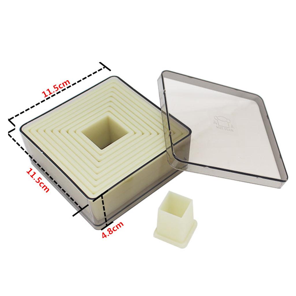 2X Square Cookie Cutter Nylon Fondant Cutter Set Biscuit Cutter Set with Case 1