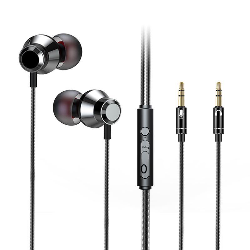 Tai nghe bài hát K phong cách mới nhất cắm đôi tai nghe trò chơi máy tính ăn gà với lúa mì loa siêu trầm tai nghe điện Tai nghe trực tiếp USB