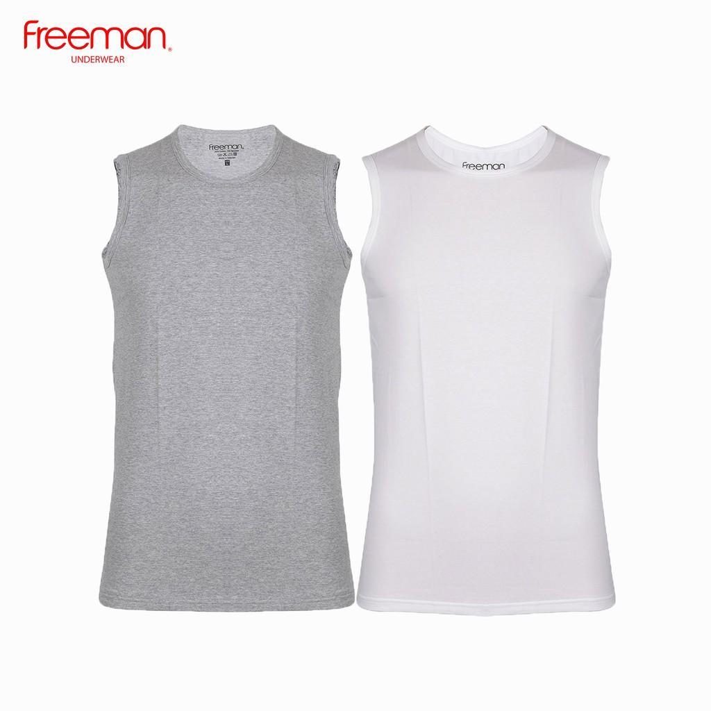 Combo 2 Áo thun nam ba lỗ chất liệu cotton thoáng mát FREEMAN ASF206 - M