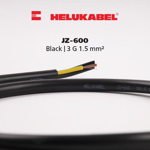 Dây cáp điều khiển HELUKABEL JZ-600 | Black | 3 G 1.5 mm²