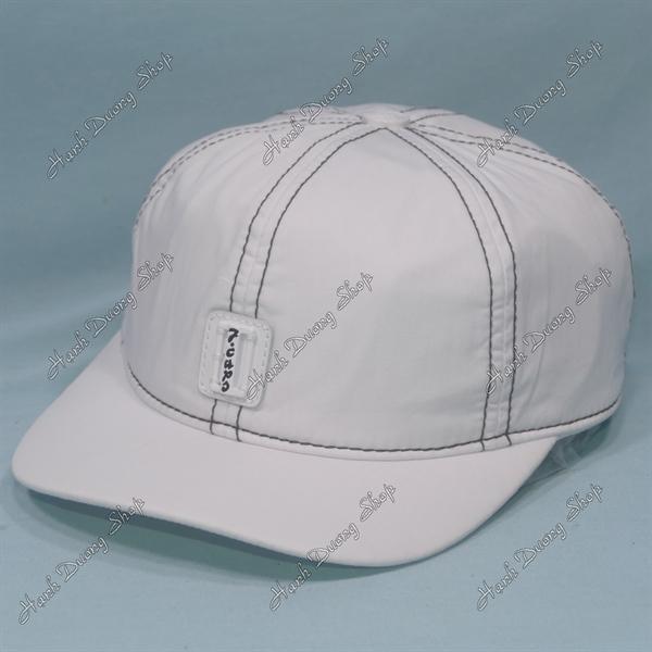 Nón kết Z Caps chạy chỉ nổi, mặt hình chữ nhật phía trước chất liệu cotton, mũ lưỡi trai trẻ em z caps từ 6-12 tuổi vòng đầu từ 52-55cm - Trắng