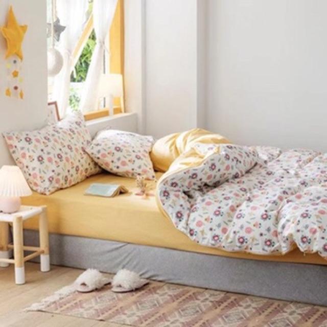 Set Cotton Living Hàng Nhập Khẩu Cao Cấp 4 Món Hoa Tháng 3
