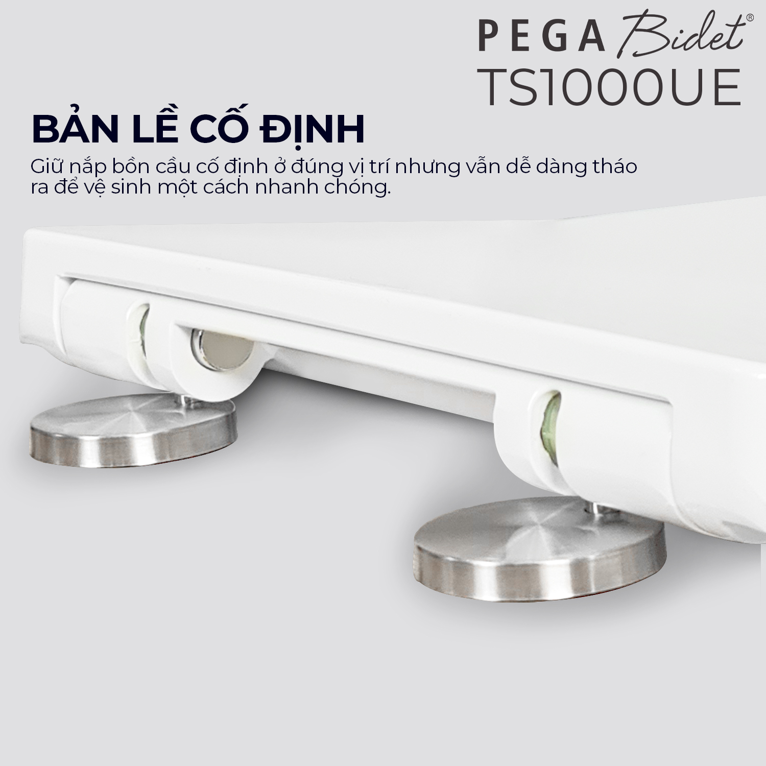 Nắp bồn cầu đóng êm PEGA Bidet dòng UF XPS chống trầy, dễ lau chùi, gắn được cho nhiều loại bồn cầu thông dụng