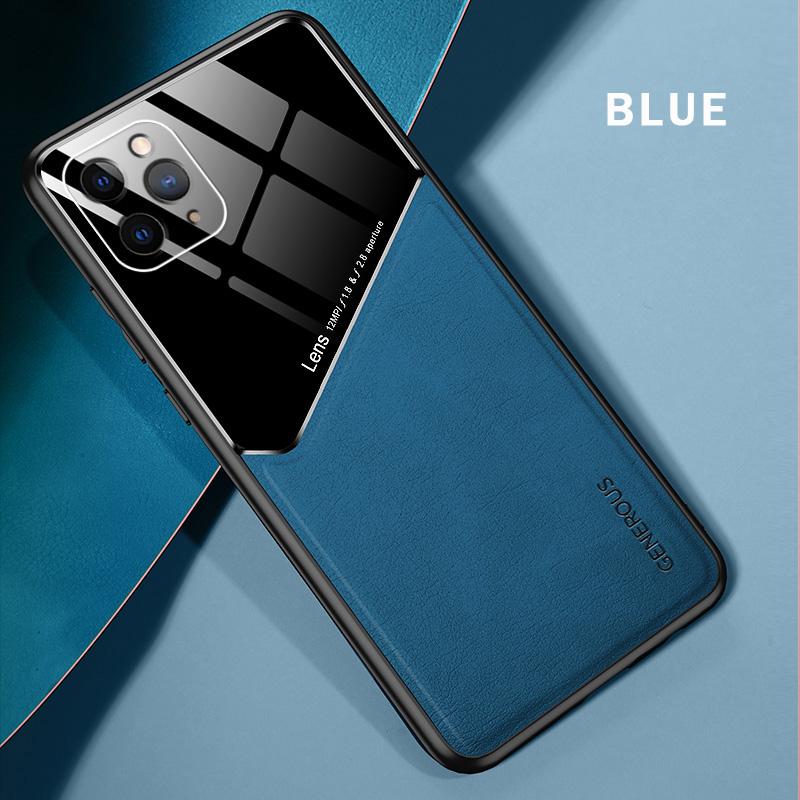 Ốp Lưng Da Pu + Kính Cường Lực Cho Iphone 11 Pro Max Xs Max Xr Xs 6 6s 7 8 Plus