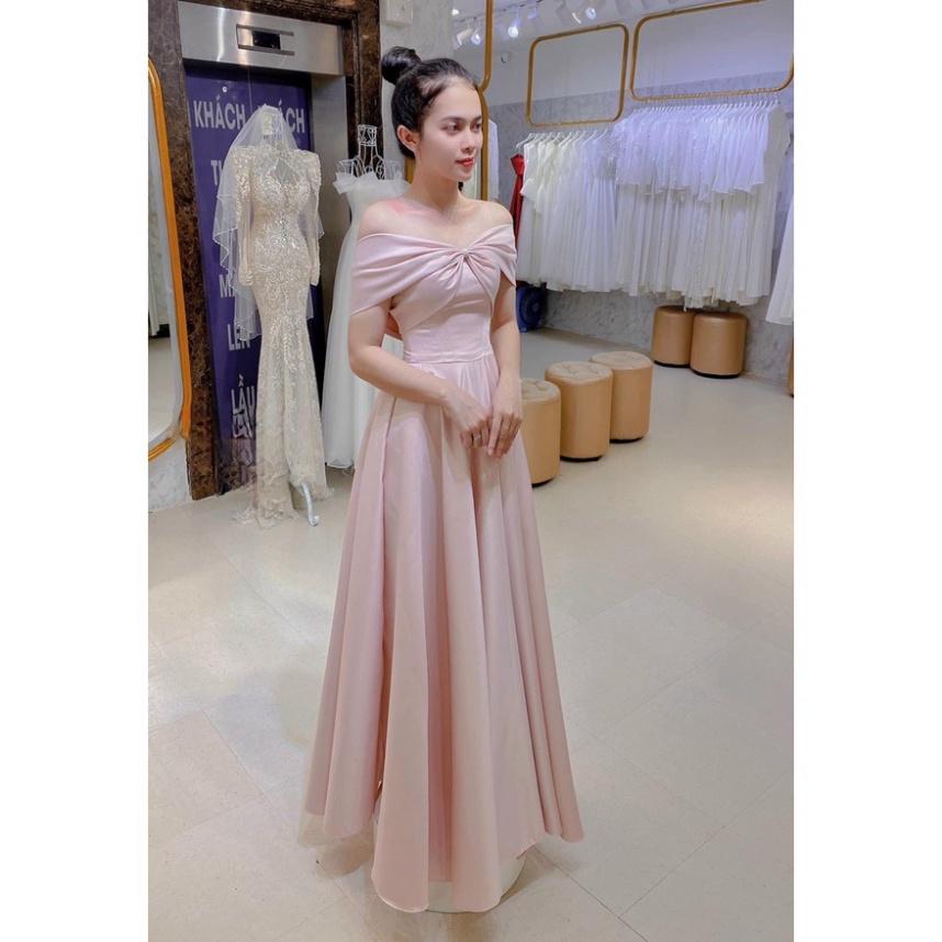 Đầm maxi mặc cưới đi bàn ivy fashion bẹt vai xoè - size M/L -MS418V đi biển dự tiệc dạo phố bigsize gợi cảm sexy
