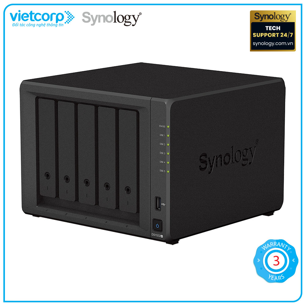 Thiết bị lưu trữ NAS Synology DS1522+ - Hàng chính hãng