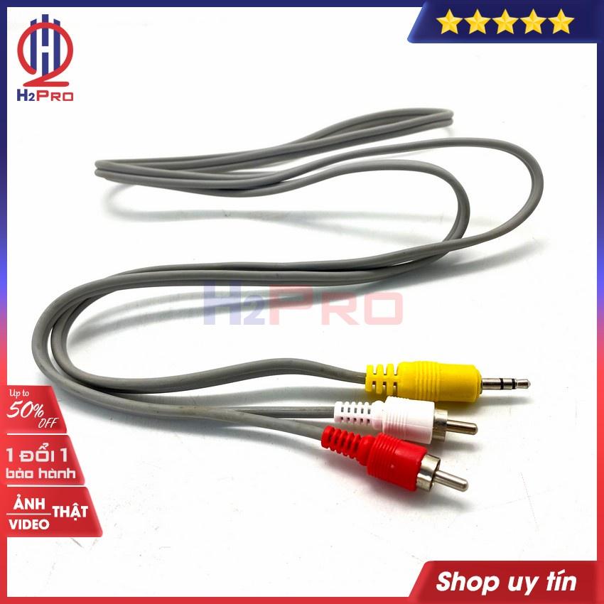 Dây Av 1 Ra 2, Dây 3.5Mm Ra 2 Av Dài 140Cm Cao Cấp, Dày Dặn, Chống Nhiễu, Cáp Loa 3.5 Ra 2 Đầu Av Hoa Sen-H2Pro Tech