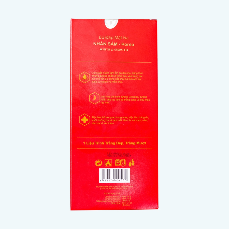 Bộ đắp mặt nạ Nhân Sâm - White & Smooth Gingseng Mask - Xinh đẹp tự nhiên