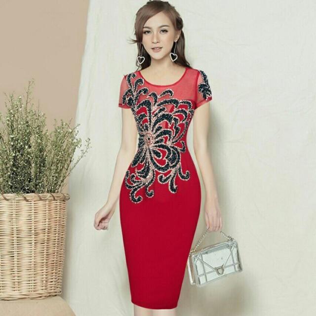 Đầm body CAO CẤP KẾT CƯỜM XOẮN EO - Size M/L đến 57kg MMR