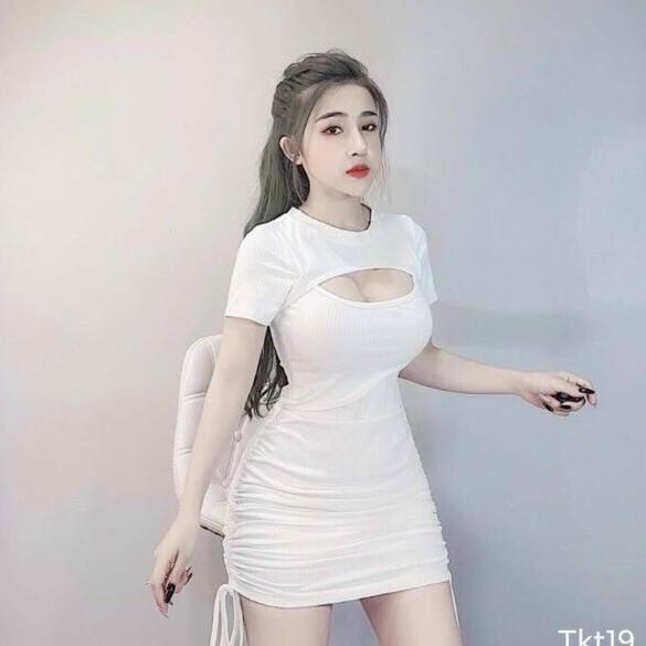 Đầm body năng động rút dây phom chuẩn đẹp