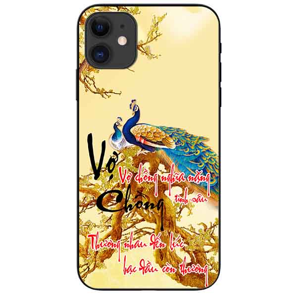 Ốp lưng in cho Iphone 11 Mẫu Thư Pháp Vợ Chồng
