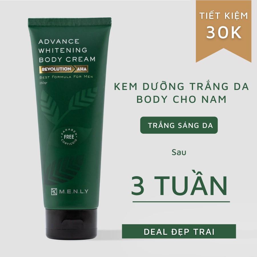 KEM BODY THIÊN NHIÊN CHO NAM MENLY - DƯỠNG TRẮNG MỊN DA 250G
