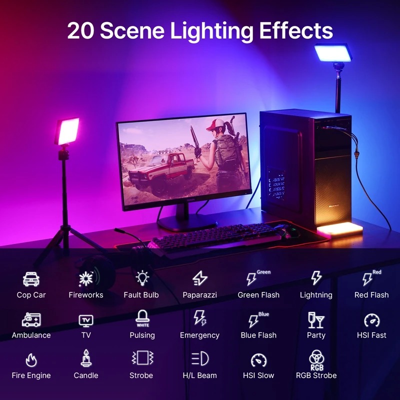 Đèn LED Đổi Màu RGB (2500K-9000K) - Đèn trợ sáng tích hợp 20 loại hiệu ứng ánh sáng động độc đáo Ulanzi LT002 RGB - Hàng Nhập Khẩu