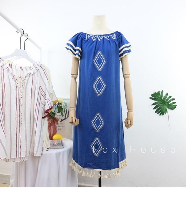 Đầm mộc Lanh kèm Dây kiểu Bohemia
