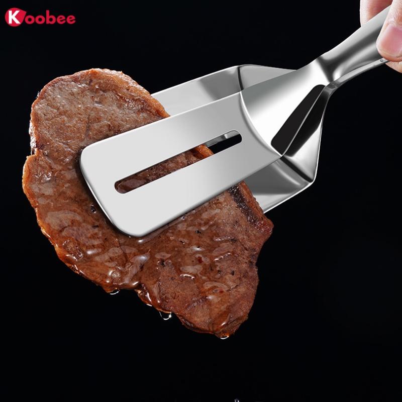 Kẹp lật thức ăn - Kẹp gắp thức ăn, đồ chiên rán đa năng Inox không rỉ dày dặn bền đẹp KooBee