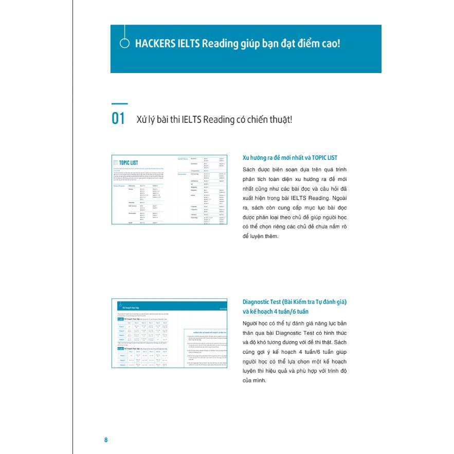 Sách - Combo 4 cuốn Hackers IELTS ( Listening + Reading + Speaking + Writing)