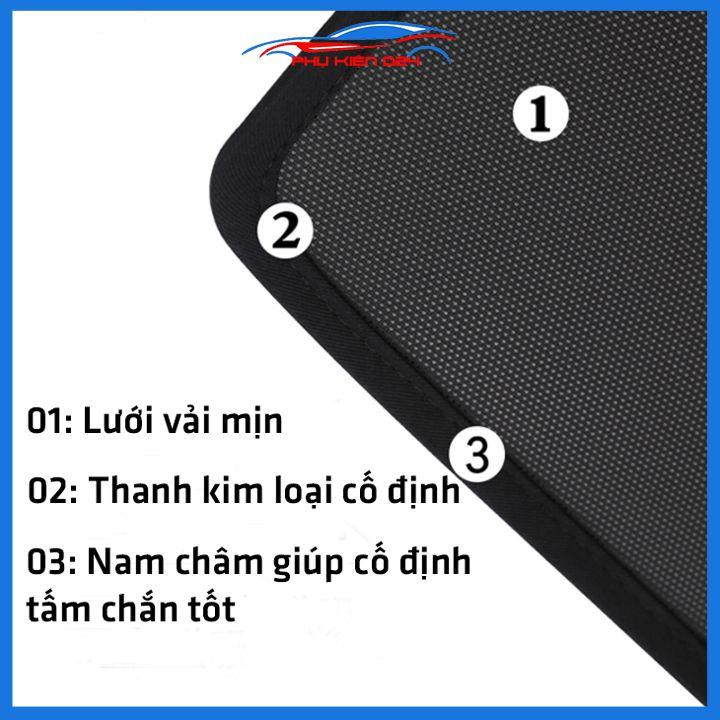 Bộ 4 rèm chắn nắng nam châm Innova 2007-2008-2009-2010-2011-2012-2013-2014-2015-2016 khung cố định chống tia UV