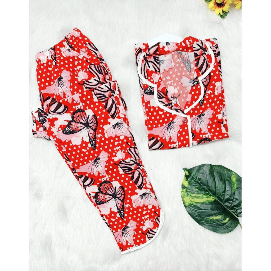 Đồ bộ pijama lụa hàn cao cấp - quần dài có túi - ẢNH THẬT
