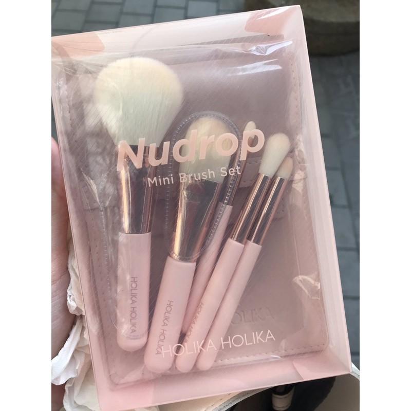 Set Cọ Trang Điểm Siêu Xinh Holika Holika nudrop mini brush set