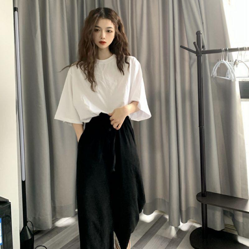 Set quần đen che dáng có dây buộc