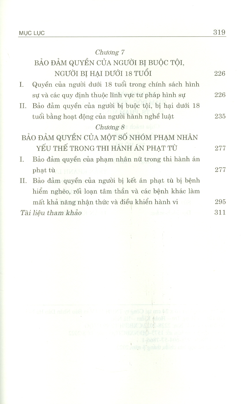 Bảo Đảm Quyền Của Nạm Nhân Và Một Số Nhóm Yếu Thế Trong Tư Pháp Hình Sự: Từ Quy Định Của Pháp Luật Đến Hoạt Động Của Người Hành Nghề Luật (Sách chuyên khảo)