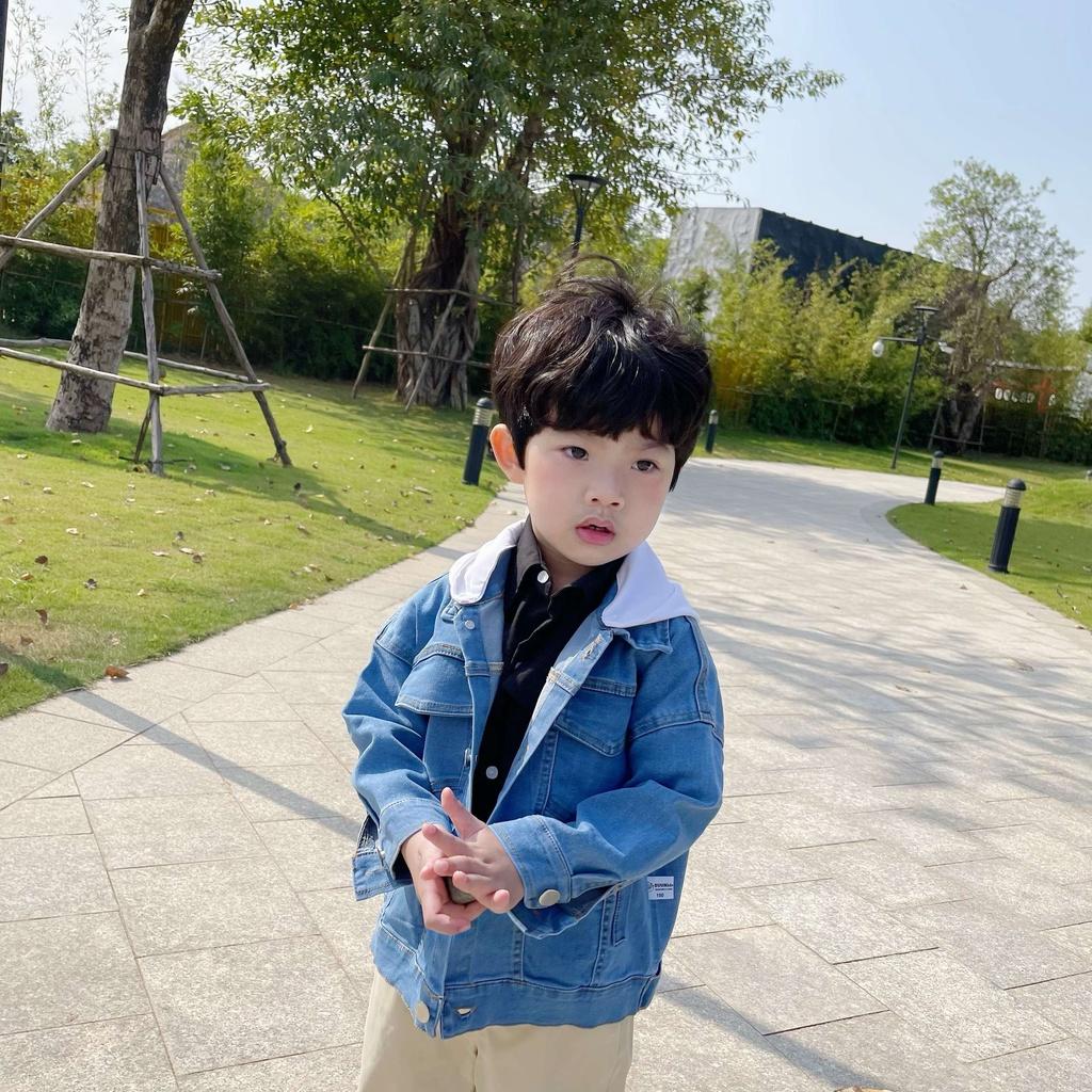 Áo khoác có mũ chất jeans bò mềm cho bé trai Magickids Áo khoác mùa đông trẻ em giữ ấm AO21016
