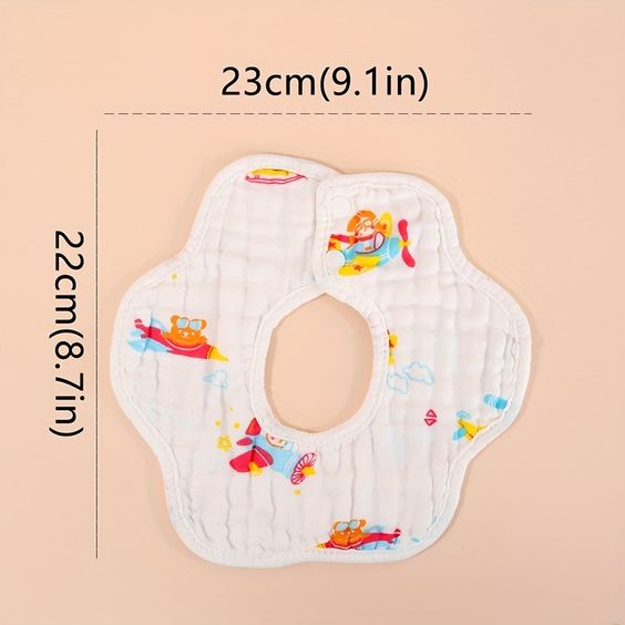 Yếm ăn hoa Miracle Baby cổ tròn 6 lớp chất liệu Cotton cho bé từ 0 đến 12 tháng tuổi