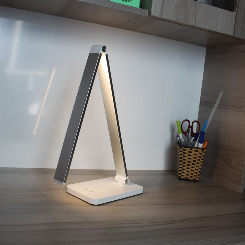 Đèn Bàn Học Đọc Sách, Làm Việc Đèn LED Chống Cận, Đèn Ngủ, Cảm Ứng Nhôm Cao Cấp eLights Độ Sáng 700Lumen, 3 Cấp Độ Sáng, 5 Chế Độ Màu, Có Cổng Sạc USB Cho Điện Thoại