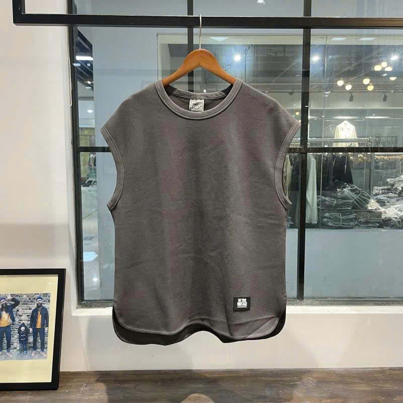 Áo thun ba lỗ nam nữ 2N Unisex trơn màu xanh đen/nâu/xám
