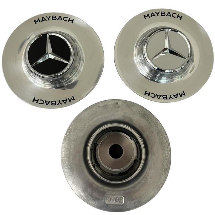 Bộ Logo chụp mâm, ốp lazang bánh xe ô tô Maybach G010 - Chất liệu: Hợp kim nhôm và nhựa ABS