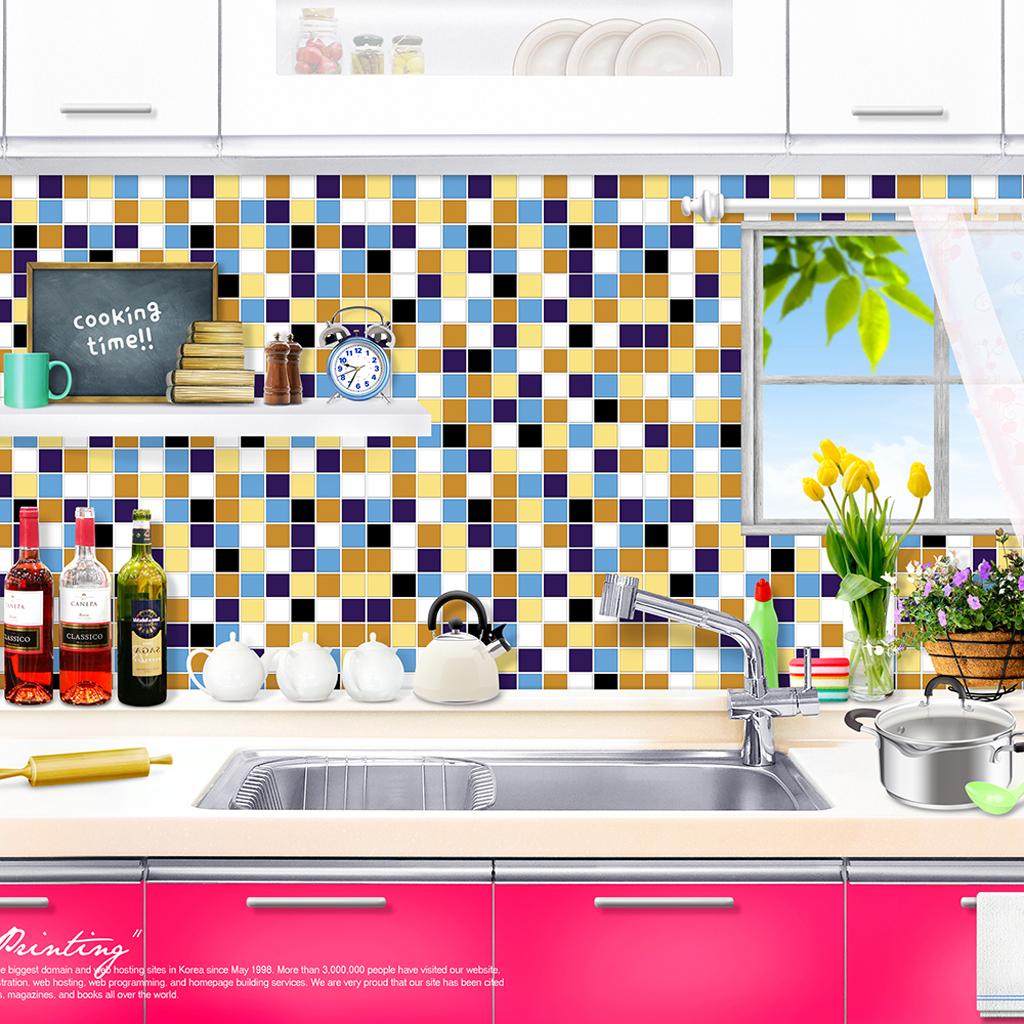 Self-adhesive Mosaic Wall Paper Sticker Tile Kitchen Bathroom Waterproof