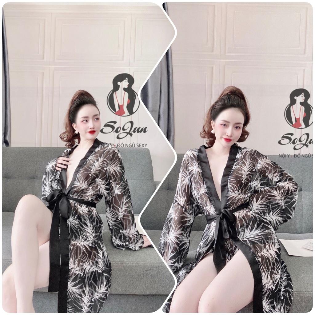 Áo choàng Voan phối satin kèm quần