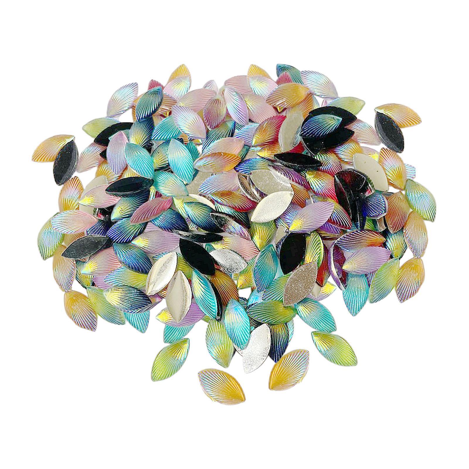 200 Pcs Mixed Colors Rhinestone Stained Glass for Art Flowerpots Decoration