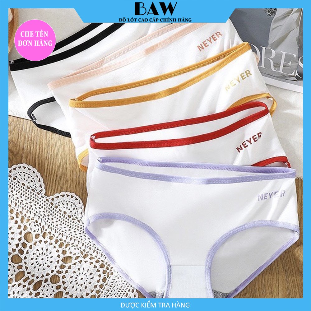 Quần Lót Nữ , Bộ 5 Quần Lót Nữ Cotton Viền Phối Màu,Quần Lót Nữ Đáy May Chống Viêm, Quần Chip Nữ thương hiệu BAW NT141