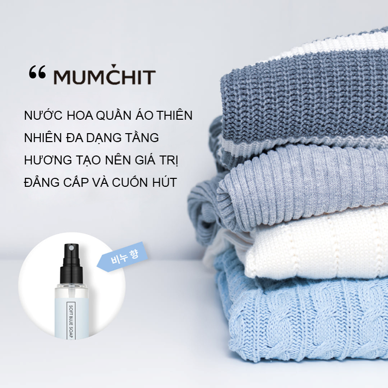 [CHÍNH HÃNG NHẬP KHẨU] Nước Xịt Thơm Quần Áo Cao Cấp MUMCHIT Fabric And Living Perfume 70ml (16 Mùi Hương)