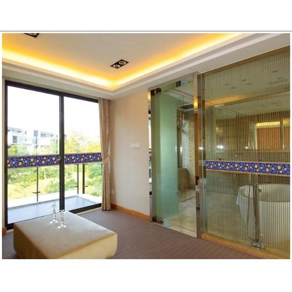Decal trang trí viền tường Hoa Văn Xanh đậm A.H