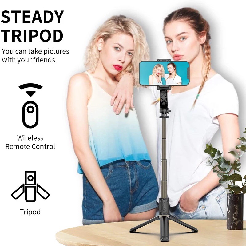 Gậy Selfie chống rung 1 trục CYKE, gậy selfie kiêm tripod đa năng kèm điều khiển từ xa bluetooth, xoay 360° cho smartphones - Hàng chính hãng