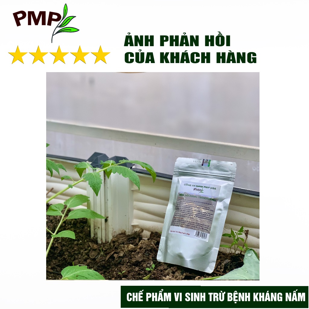 Nấm Trichoderma PMP Nấm Đối Kháng Phòng Thối Rễ, Ủ Phân Hữu Cơ Từ Rác Thải Hữu Cơ 100g