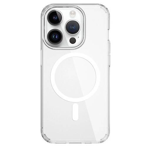 Ốp lưng cho iPhone 15 Pro Max hiệu WIWU Crystal Mag Safe Shock Chống sốc (Trong suốt không ố màu) - Hàng nhập khẩu