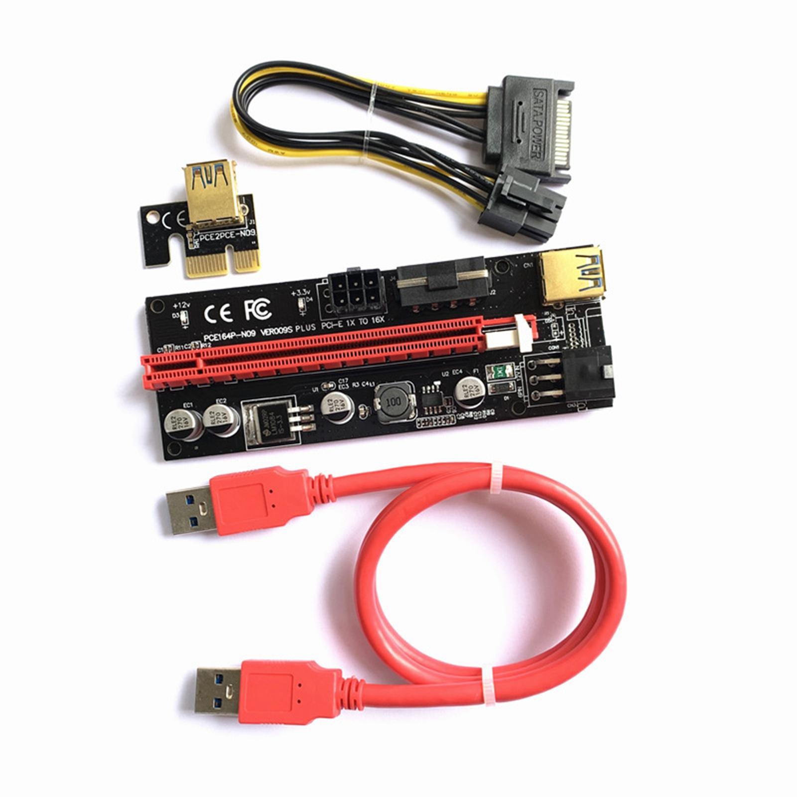 PCIe Riser Adapter Extender  1X-16x USB 3.0 Data Cable
