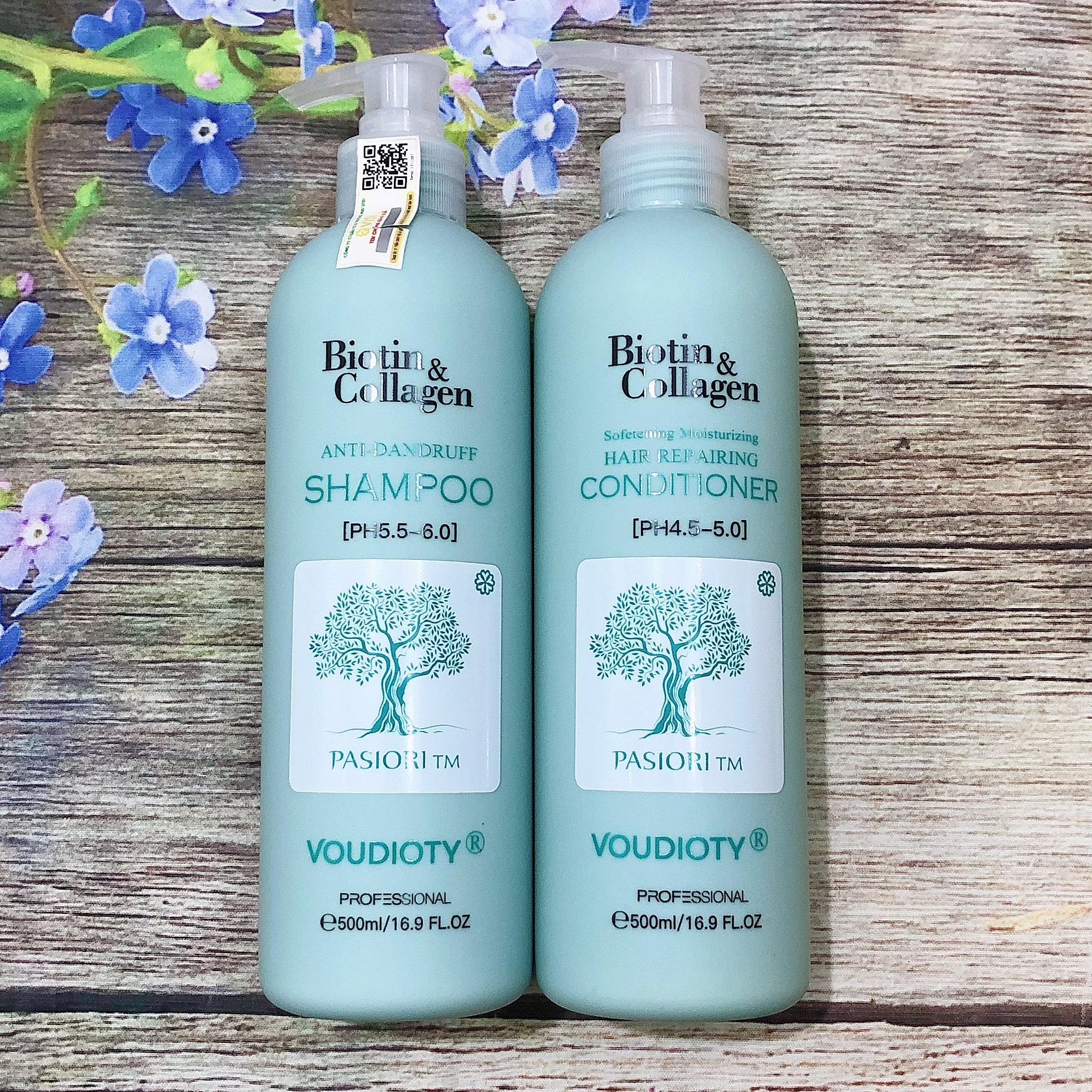 DẦU GỘI VOUDIOTY ANTI-DANDRUFF BIOTIN & COLLAGEN XANH BIỂN MỀM MƯỢT NGĂN GÃY RỤNG CHO TÓC GÀU NGỨA 500ML