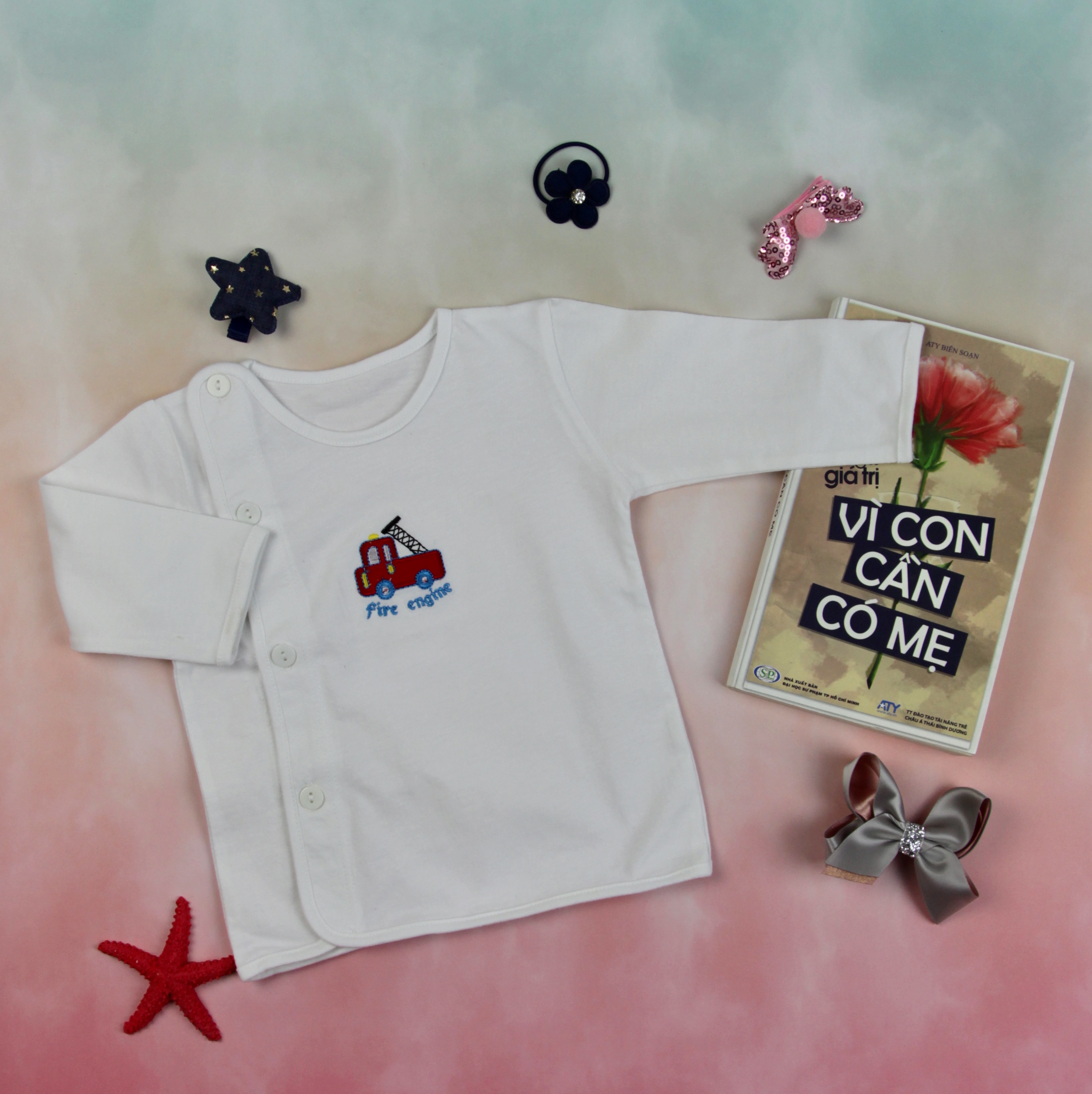 Combo 5 áo tay dài cài lệch sơ sinh